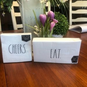 Rae Dunn beverage and guest towels